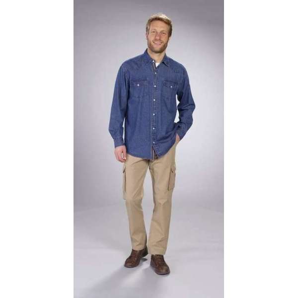 BEN BRIX Denim shirt in kleur blauwsteen, maat 3XL BEN BRIX Denim shirt in kleur blauwsteen, maat 3XL