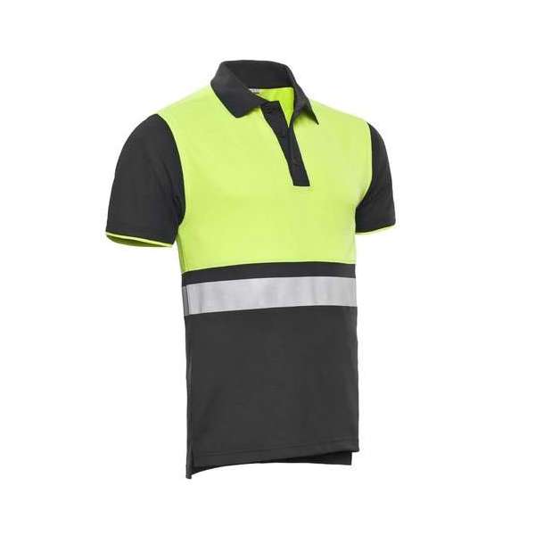 Santino Hivis poloshirt Hamburg - navy / fluor geel - maat S Santino Hivis poloshirt Hamburg - navy / fluor geel - maat S