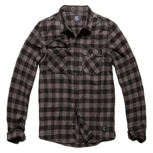 Vintage Industries Harley Shirt Grey Check Heren Vintage Industries Harley Shirt Grey Check Heren