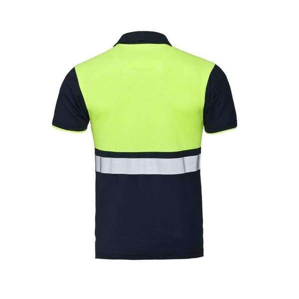 Santino Hivis poloshirt Hamburg - graphite / fluor geel - maat S Santino Hivis poloshirt Hamburg - graphite / fluor geel - maat S