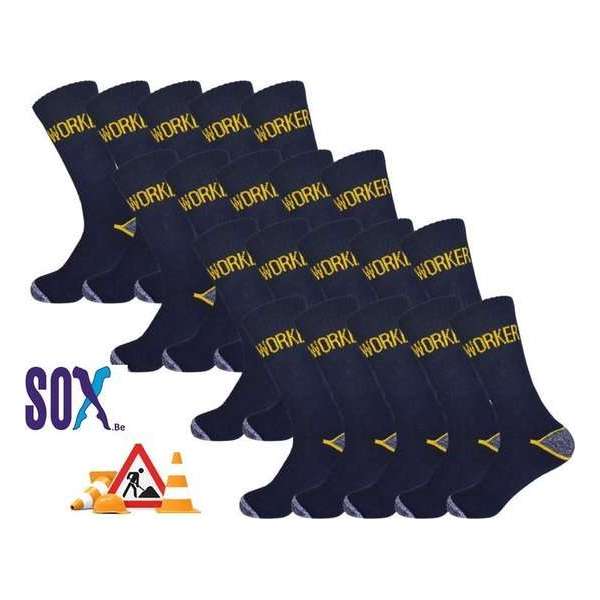 Work SOX 20 PACK Multipack Werksokken Katoen Sterk Absorberend Ademend met Comfortboord Marine 43/46 Work SOX 20 PACK Multipack Werksokken Katoen Sterk Absorberend Ademend met Comfortboord Marine 43/46