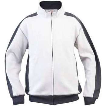 Sweatvest/sweater Assent Mildura schilder/stucadoor wit/antraciet XXL