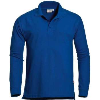 Santino Matt Polo-shirt lange mouwen - Blauw - M