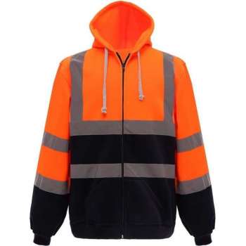 RWS vest, met rits en capuchon, S t/m 3XL XL Marineblauw/Oranje