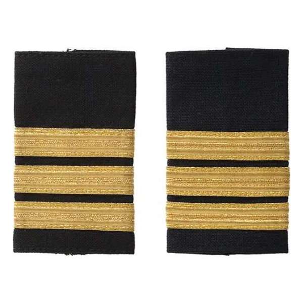 Schuif Epauletten Co Pilot 3 x 13 mm file goud (per 2 paar) Schuif Epauletten Co Pilot 3 x 13 mm file goud (per 2 paar)