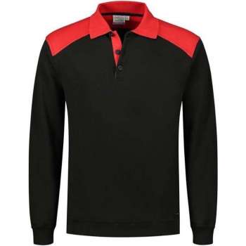 Santino Tesla 2color Polo-sweater (280g/m2) - Zwart | Rood - XL