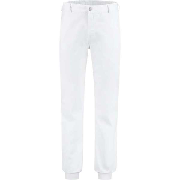 Yoworkwear Foodbroek polyester/katoen met manchetten wit maat 58 Yoworkwear Foodbroek polyester/katoen met manchetten wit maat 58