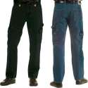 Jeans werkbroek met lederen driehoeken zwart, maat 57