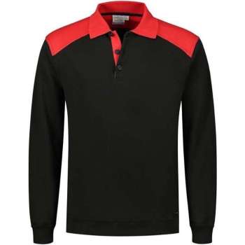 Santino Tesla 2color Polo-sweater (280g/m2) - Zwart | Rood - XXXL