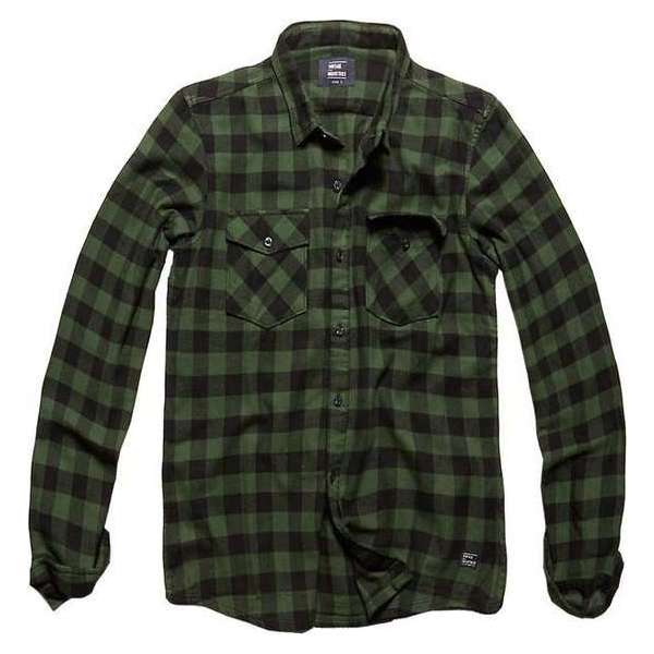 Vintage Industries Harley Shirt Green Check Heren Vintage Industries Harley Shirt Green Check Heren