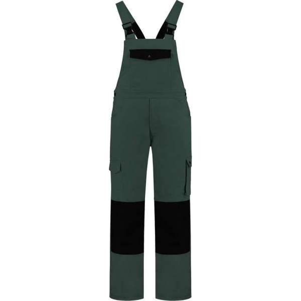 Yoworkwear Tuinbroek katoen/polyester flessengroen-zwart maat 64 Yoworkwear Tuinbroek katoen/polyester flessengroen-zwart maat 64