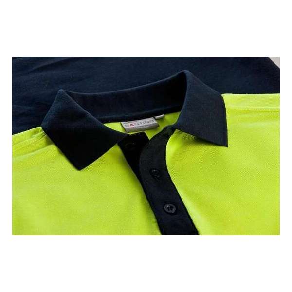 Santino Hivis poloshirt Hamburg - navy / fluor geel - maat XXL Santino Hivis poloshirt Hamburg - navy / fluor geel - maat XXL