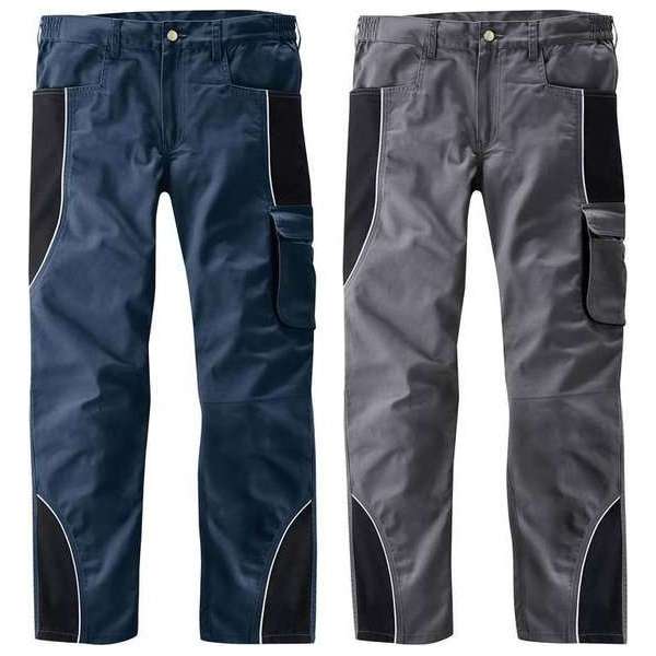 Tailleband broek met reflecterende bies, kleur antraciet/zwart, maat 48 Tailleband broek met reflecterende bies, kleur antraciet/zwart, maat 48