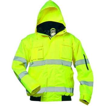 Veiligheidsjas neon geel wind- en waterdicht maat M