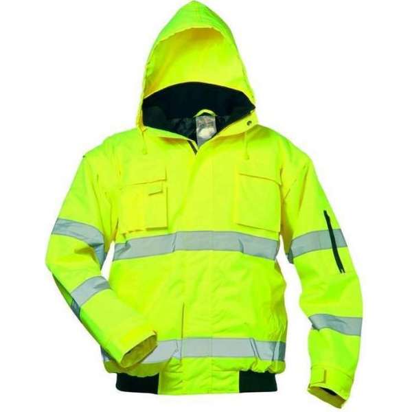 Veiligheidsjas neon geel wind- en waterdicht maat M