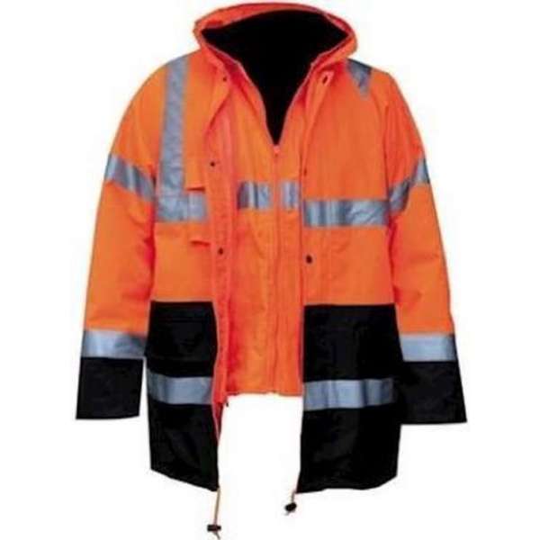 M-Wear 4-in-1 parka 0981 fluo oranje/marineblauw maat S M-Wear 4-in-1 parka 0981 fluo oranje/marineblauw maat S