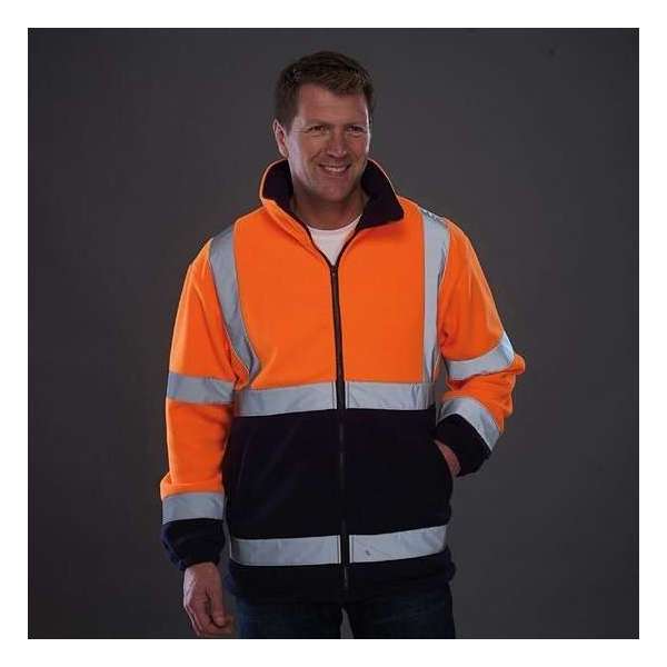 RWS fleece jack, S t/m 3XL L Marineblauw/Oranje