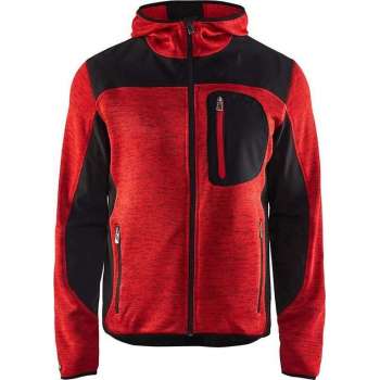Gebreid vest met Softshell Donkerblauw/Geel 493021178635 - Maat XL
