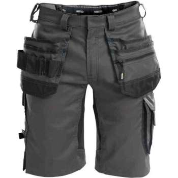 DASSY Trix D-Flex Korte Werkbroek Stretch Grijs/Zwart