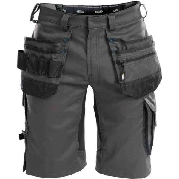 DASSY Trix D-Flex Korte Werkbroek Stretch Grijs/Zwart