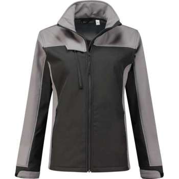 WorkWoman Softshell Jack Summer - 25061 zwart / grijs - Maat S