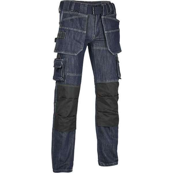 Denim Werkbroek Lengte 34 | met Afneembare Spijkerzakken | 4WORK - Malaga | Zwart/Blauw | Maat 33 Denim Werkbroek Lengte 34 | met Afneembare Spijkerzakken | 4WORK - Malaga | Zwart/Blauw | Maat 33