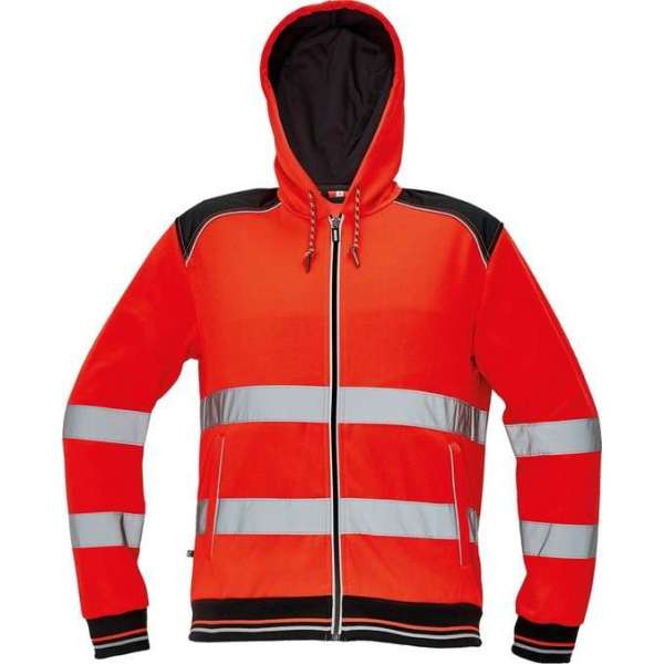 Knoxfield Signalisatie Hooded vest HV fluor rood, maat L - EN471 Knoxfield Signalisatie Hooded vest HV fluor rood, maat L - EN471