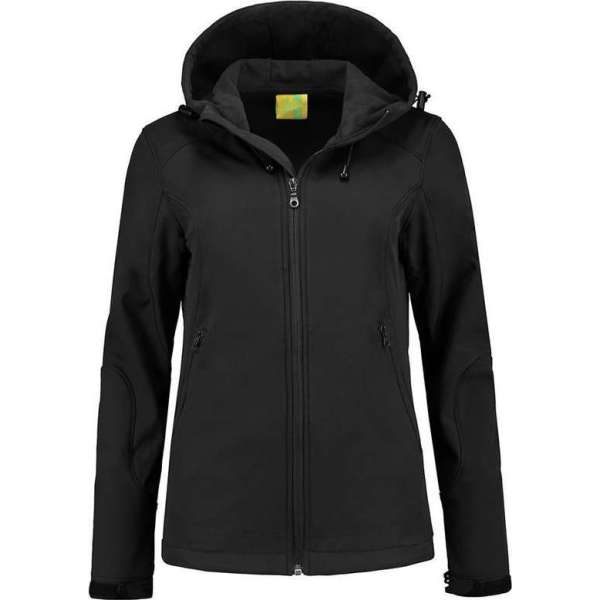 L&S Jas Capuchon Softshell Dames - Vrouwen - Zwart - M L&S Jas Capuchon Softshell Dames - Vrouwen - Zwart - M