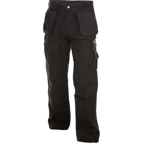 Dassy Texas Canvas holsterzakkenbroek met kniezakken 200595 - binnenbeenlengte Standaard (81-86 cm) - Zwart - 63