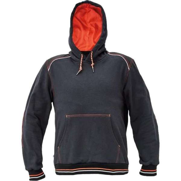 Knoxfield hooded sweater antraciet/rood XL Knoxfield hooded sweater antraciet/rood XL