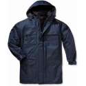 Heren thermoparka jas met capuchon blauw/zwart maat XXXL