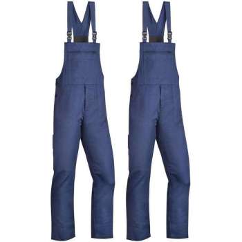 Overall in dubbele verpakking, hydronblauw, maat 50