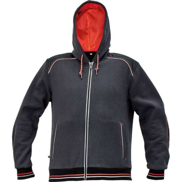 Knoxfield Hooded vest antraciet/rood, maat L Knoxfield Hooded vest antraciet/rood, maat L
