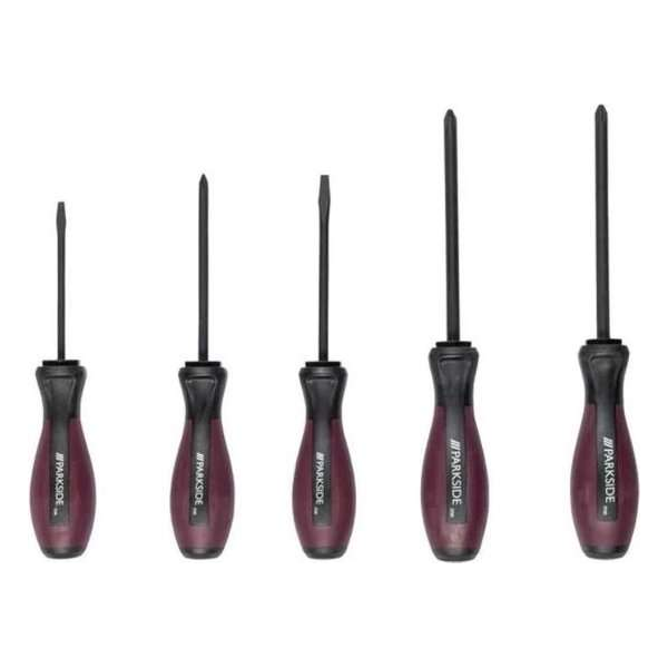 Parkside Schroevendraaier set 5 delig - Magnetische koppen - Chroom - Antislip grepen Parkside Schroevendraaier set 5 delig - Magnetische koppen - Chroom - Antislip grepen