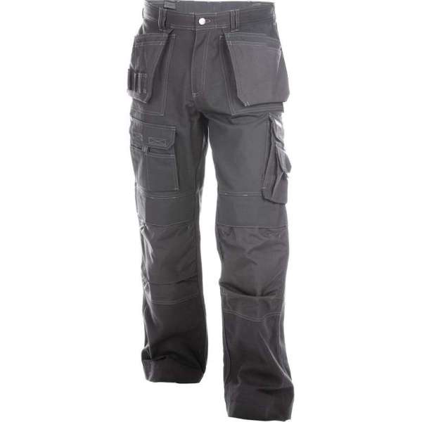 Dassy Texas Canvas holsterzakkenbroek met kniezakken 200595 - binnenbeenlengte Standaard (81-86 cm) - Cementgrijs - 56