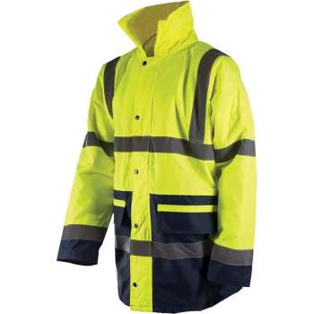 Silverline Reflecterende Jas - Geel, Klasse 3, Maat L 100 - 108 cm.