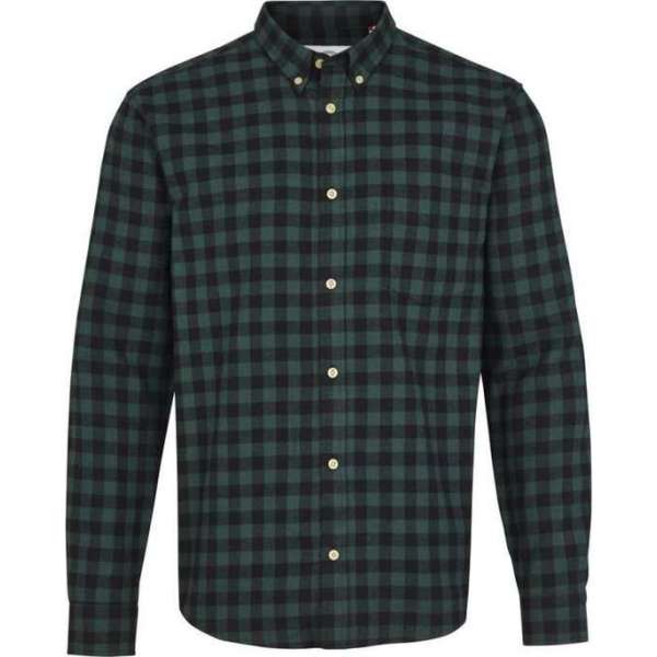 Kronstadt Heren Overhemd Johan Groen Ruit Flanel Slim Fit - XL Kronstadt Heren Overhemd Johan Groen Ruit Flanel Slim Fit - XL