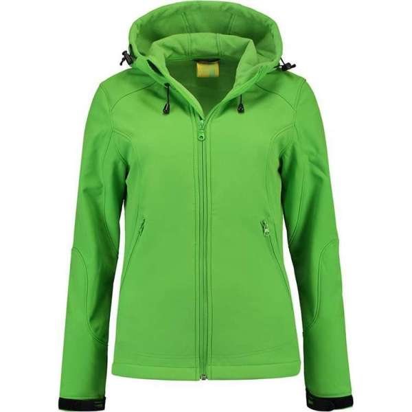 L&S Jas Capuchon Softshell Dames - Vrouwen - Lime - M L&S Jas Capuchon Softshell Dames - Vrouwen - Lime - M