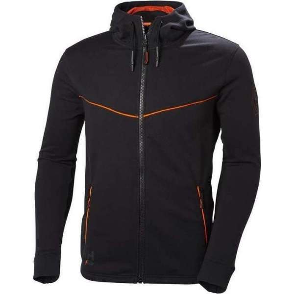 Helly Hansen Chelsea Evolution Hood - Zwart | Oranje - L Helly Hansen Chelsea Evolution Hood - Zwart | Oranje - L