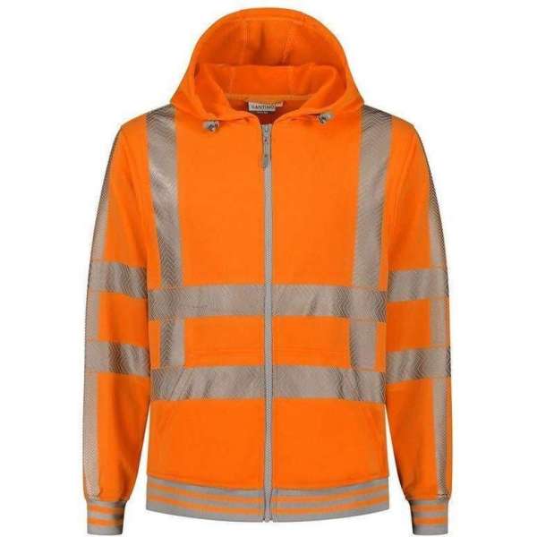 Santino Vermont Hoodi vest (270gr/m2) - Fluor oranje | Grijs - M Santino Vermont Hoodi vest (270gr/m2) - Fluor oranje | Grijs - M