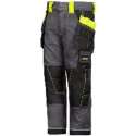 Snickers Junior Holster Pocket werkbroek - 7501-5866 - staalgrijs-geel(fluor) - maat 128