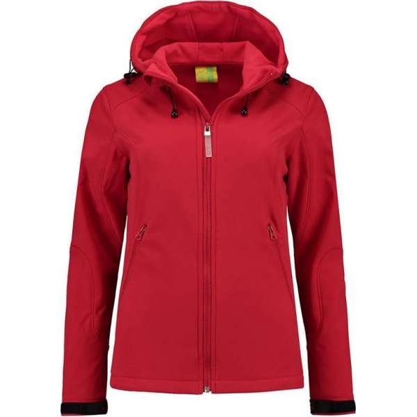 L&S Jas Capuchon Softshell Dames - Vrouwen - Rood - S L&S Jas Capuchon Softshell Dames - Vrouwen - Rood - S