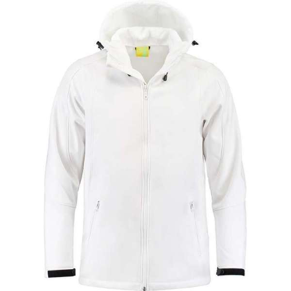 L&S Jas Capuchon Softshell Heren - Mannen - Wit - 3XL L&S Jas Capuchon Softshell Heren - Mannen - Wit - 3XL