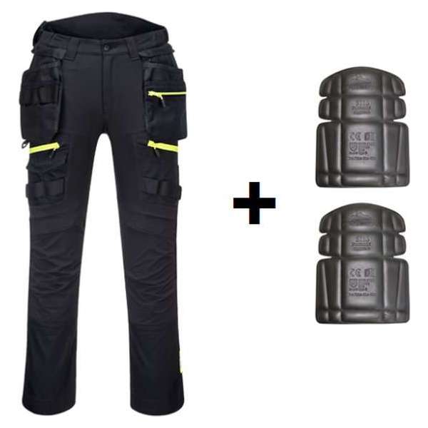 Portwest holster werkbroek DX440 + gratis kniestukken Zwart Maat 42/XL/XXL EU:58 FR:52 Portwest holster werkbroek DX440 + gratis kniestukken Zwart Maat 42/XL/XXL EU:58 FR:52