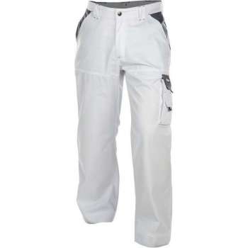 Dassy Nashville Tweekleurige werkbroek 200658 - binnenbeenlengte Plus (87-92 cm) - Wit/Cementgrijs - 54