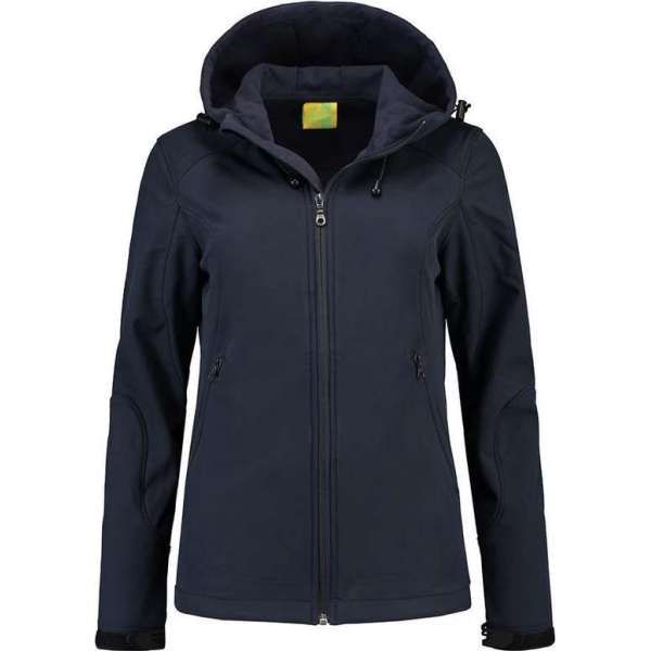 L&S Jas Capuchon Softshell Dames - Vrouwen - Dark Navy - XL L&S Jas Capuchon Softshell Dames - Vrouwen - Dark Navy - XL