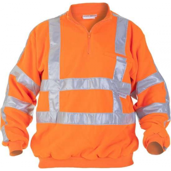 Fleece signalisatie sweater Texel RWS oranje, maat L