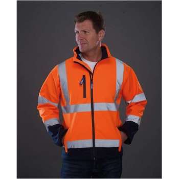 RWS softshell jas, S t/m 3XL S Marineblauw/Oranje