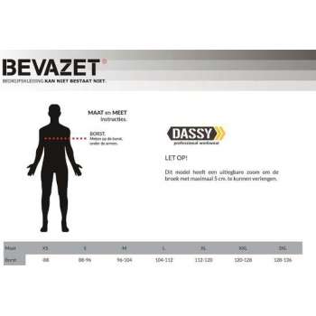 Dassy Cannes overall met kniezakken Zwart/Grijs maat XXL