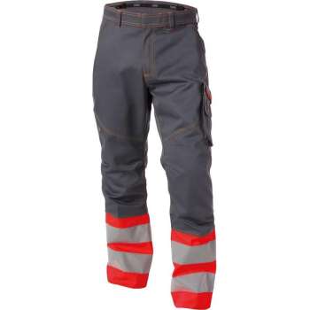 Dassy Phoenix Hoge zichtbaarheidsbroek 200810 - binnenbeenlengte Standaard (81-86 cm) - Cementgrijs/Fluorood - 50